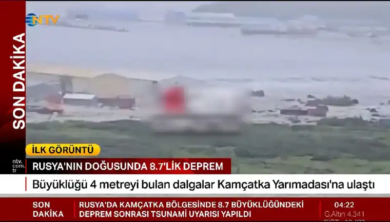 Kamçaktka Kıyılarında Tsunami Alarmı: İlk Dalgalar Ulaştı!